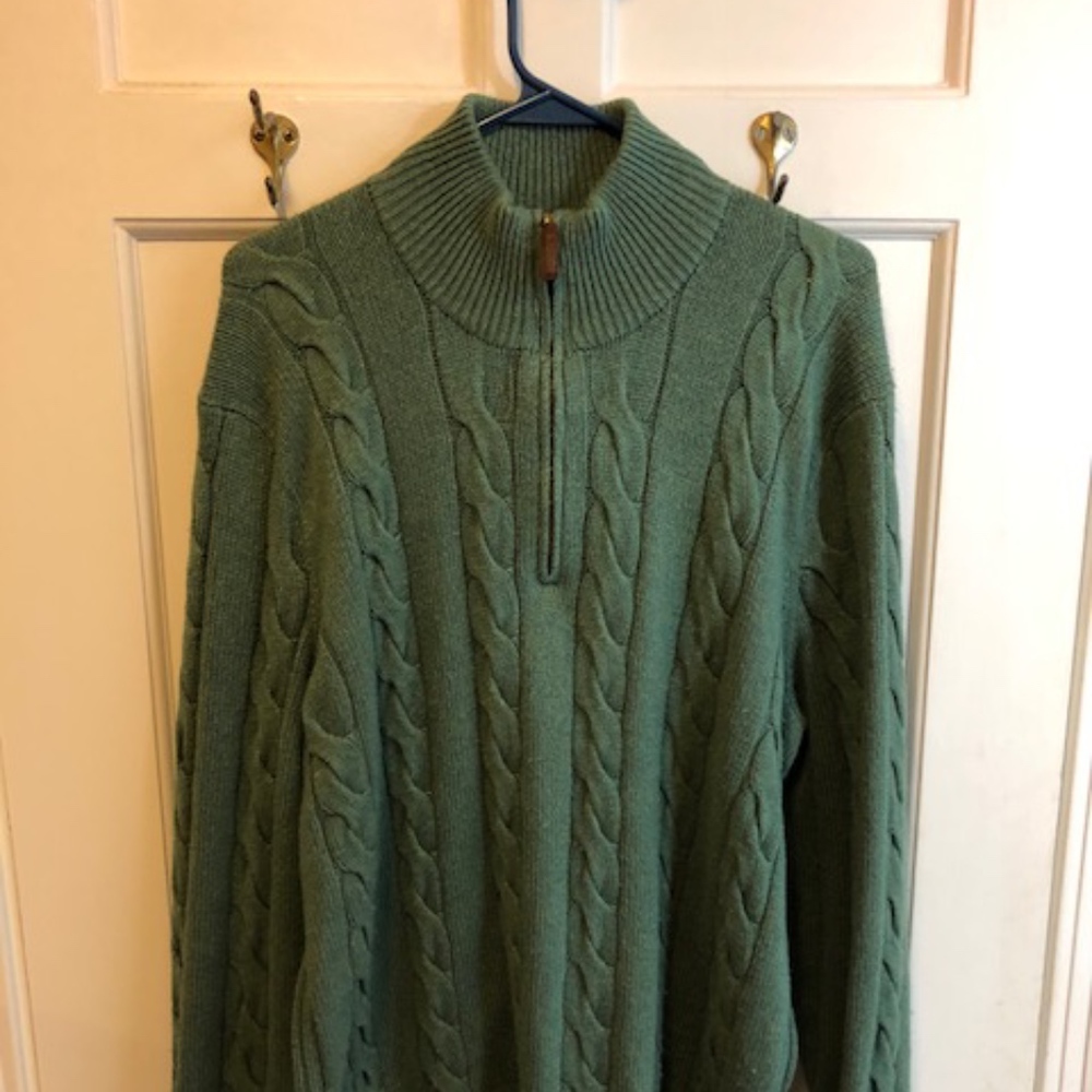 Polo Ralph Lauren Green Cable Knit Sweater Men's L