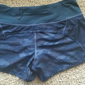 Lululemon Blue Camo Run Times Speed Shorts