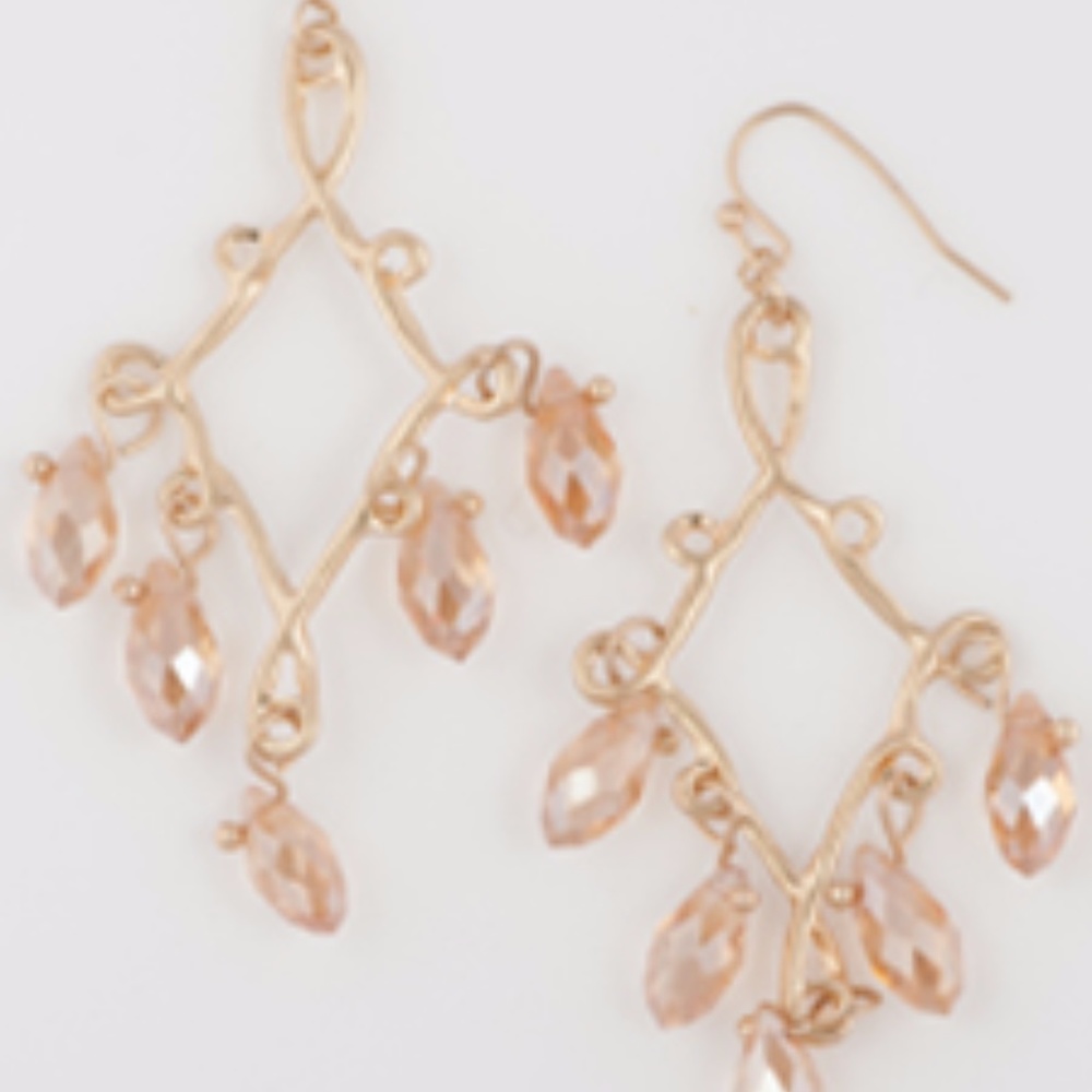 Crystal Chandelier Antique Gold Earrings