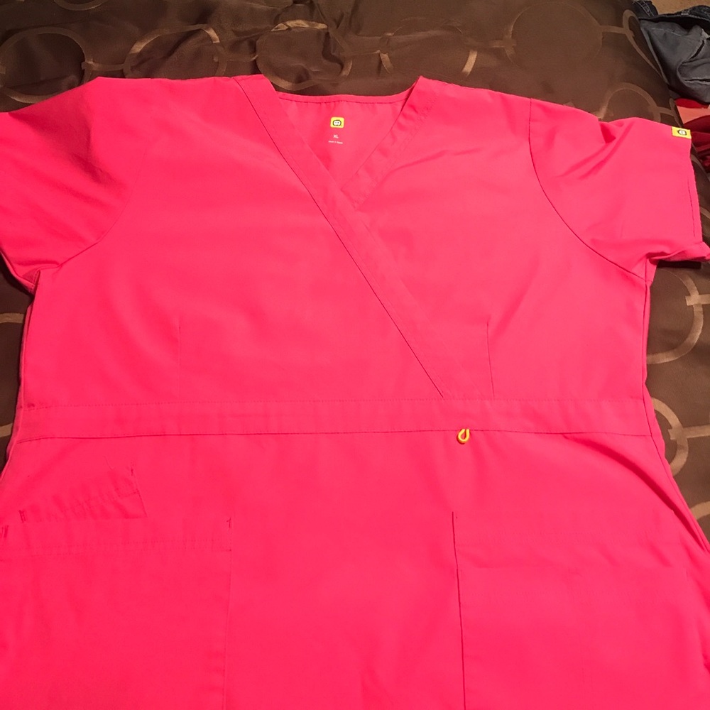 Pink scrub top