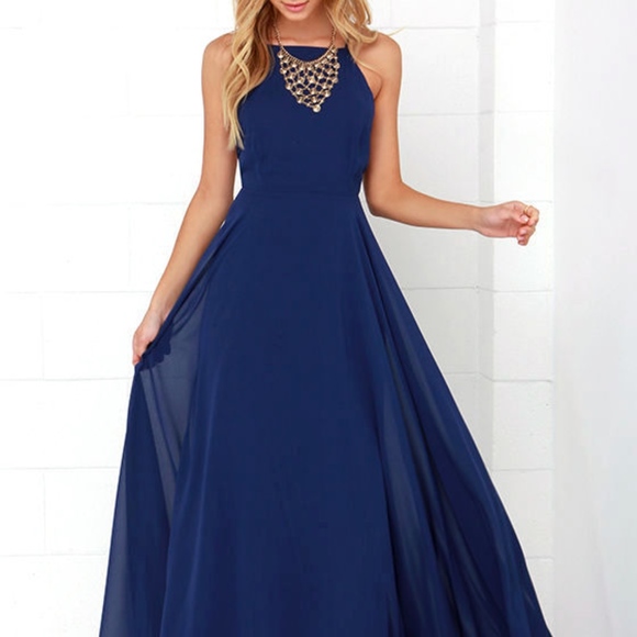 Lulus Dresses & Skirts - MYTHICAL KIND OF LOVE NAVY BLUE MAXI DRESS LULUS