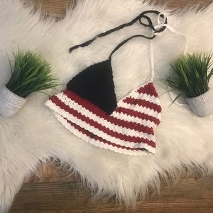 Tilly's Crocheted American Crop top✔️FINAL PRICE✔️