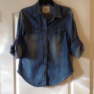 Chambray button down top