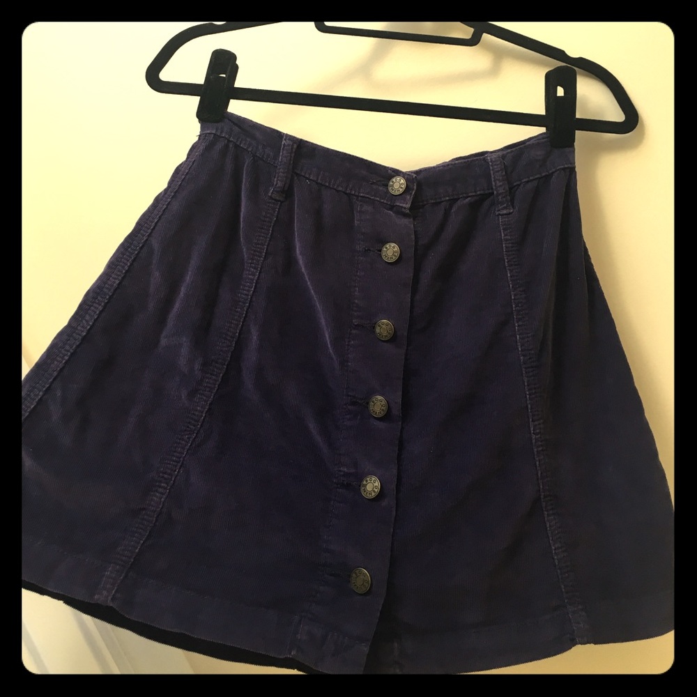 Purple corduroy mini skirt