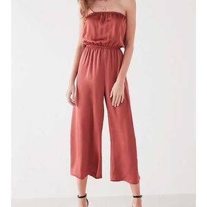 Urban Outfitters Satin Tube Top Culotte Jumpsuit