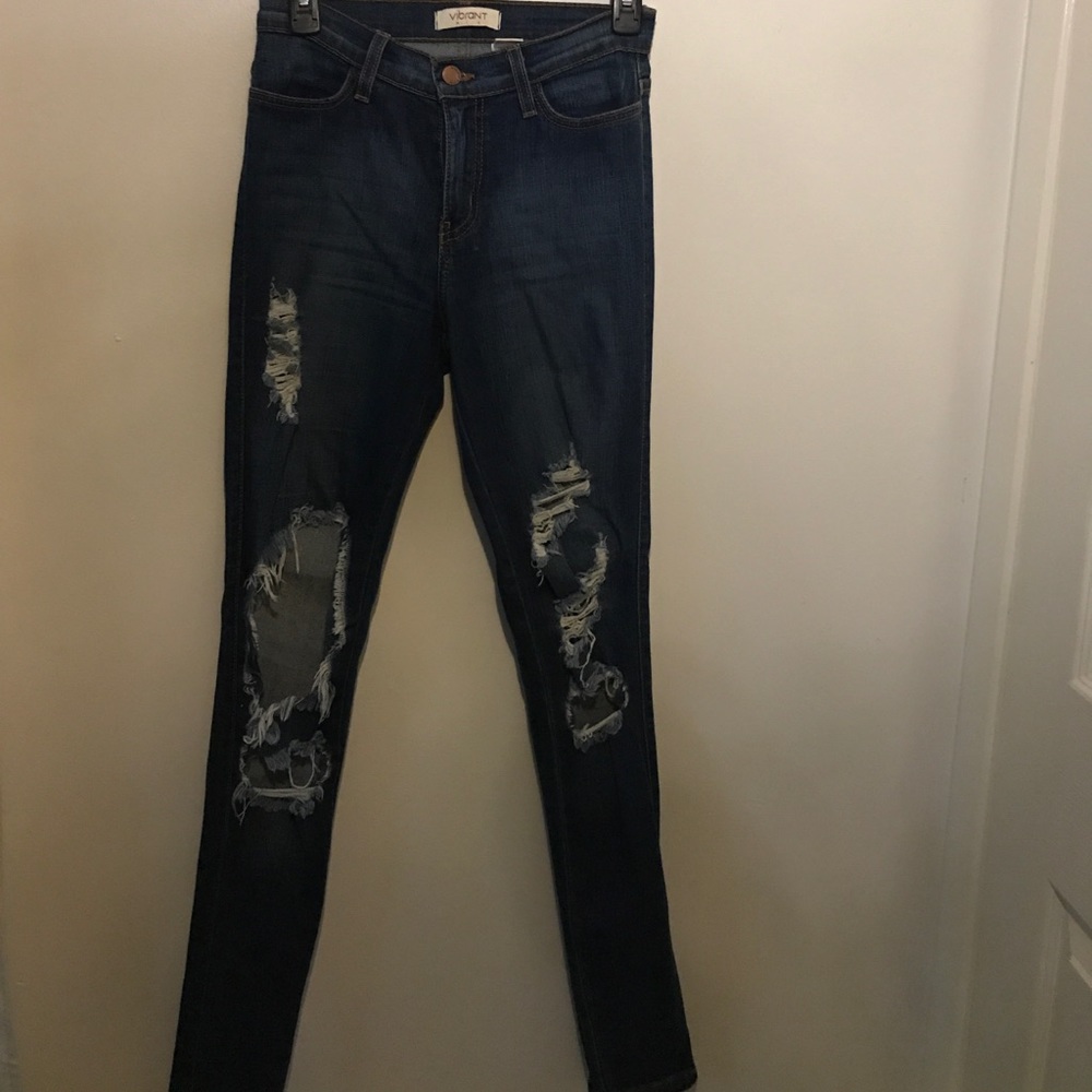 High Waisted Ripped Skinny Jeans