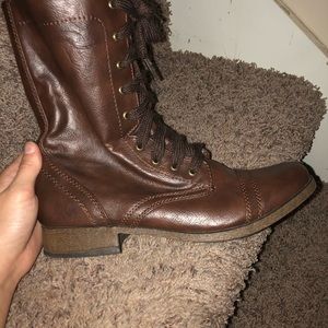 Brown lace boots