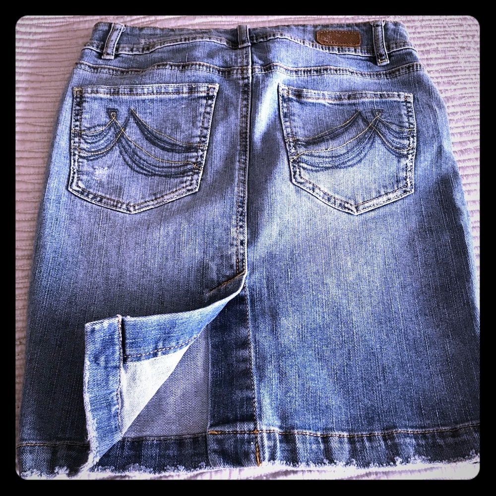 Above knee denim skirt