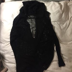 Black brandy melville crochet cardigan