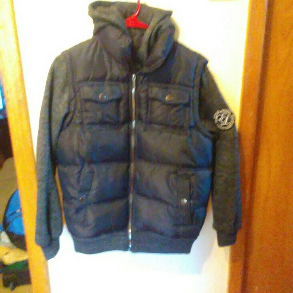 Hooded down bomber coat/vest