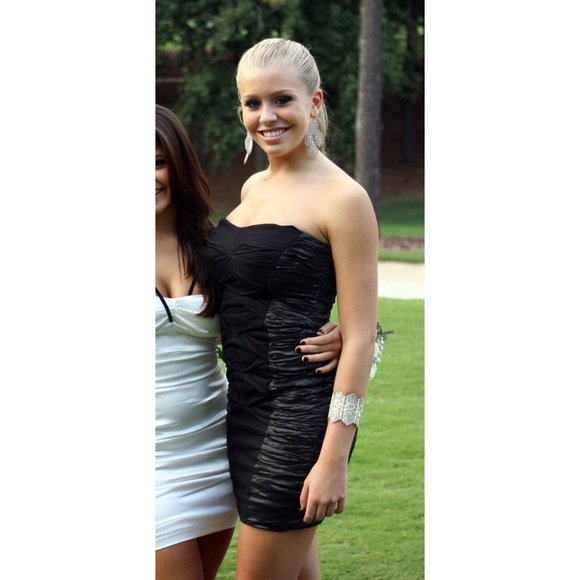 Nicole Miller Strapless Ruffle Dress