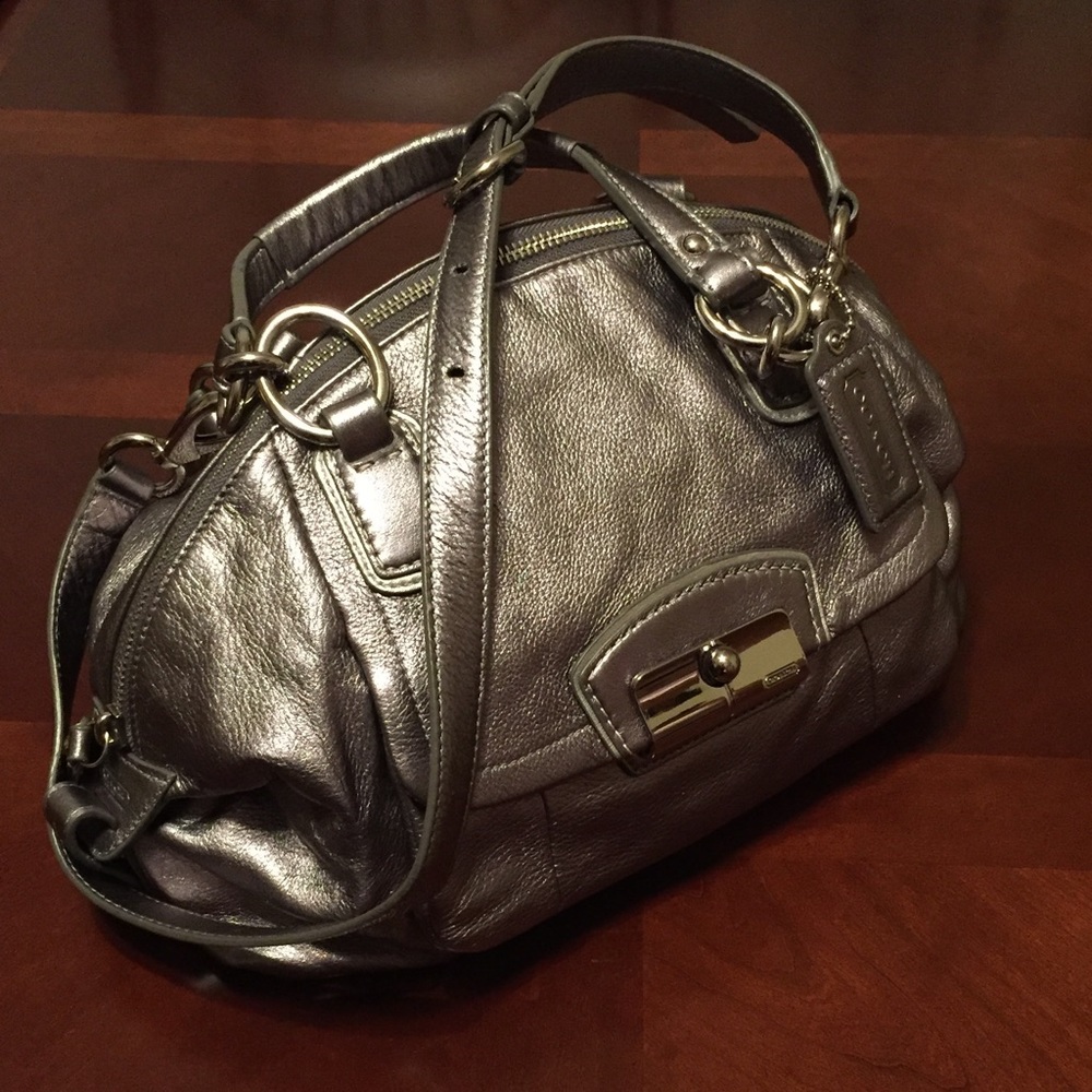 Coach Kristin Domed Metallic Satchel Shoulder Bag