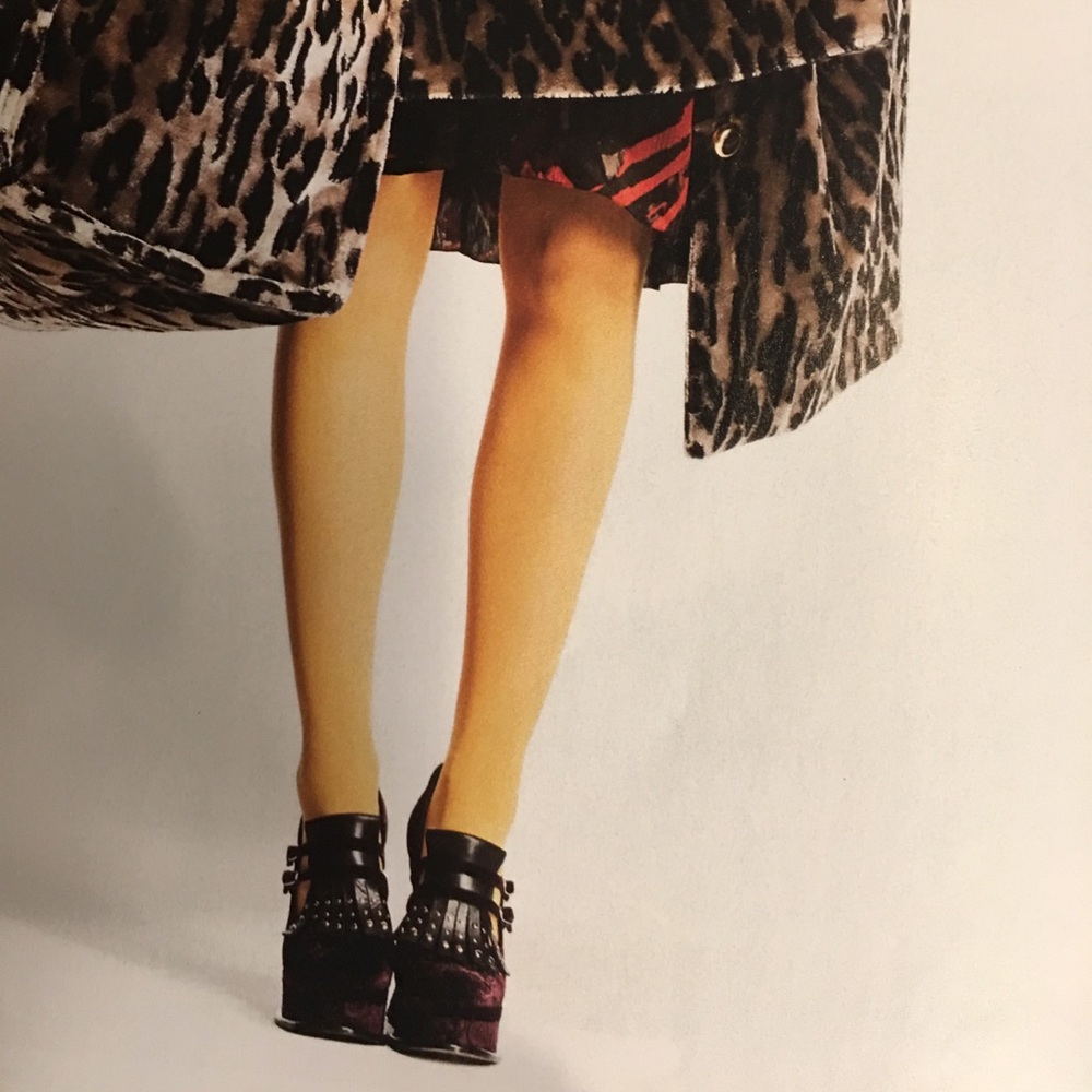 Irregular choice Blk patent faux shearling 9