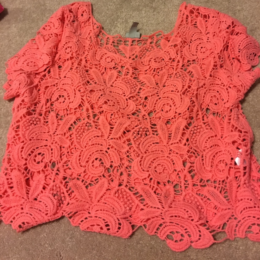 Orange Lacey top