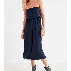 Urban Outfitters Satin Tube Top Culotte Jumpsuit