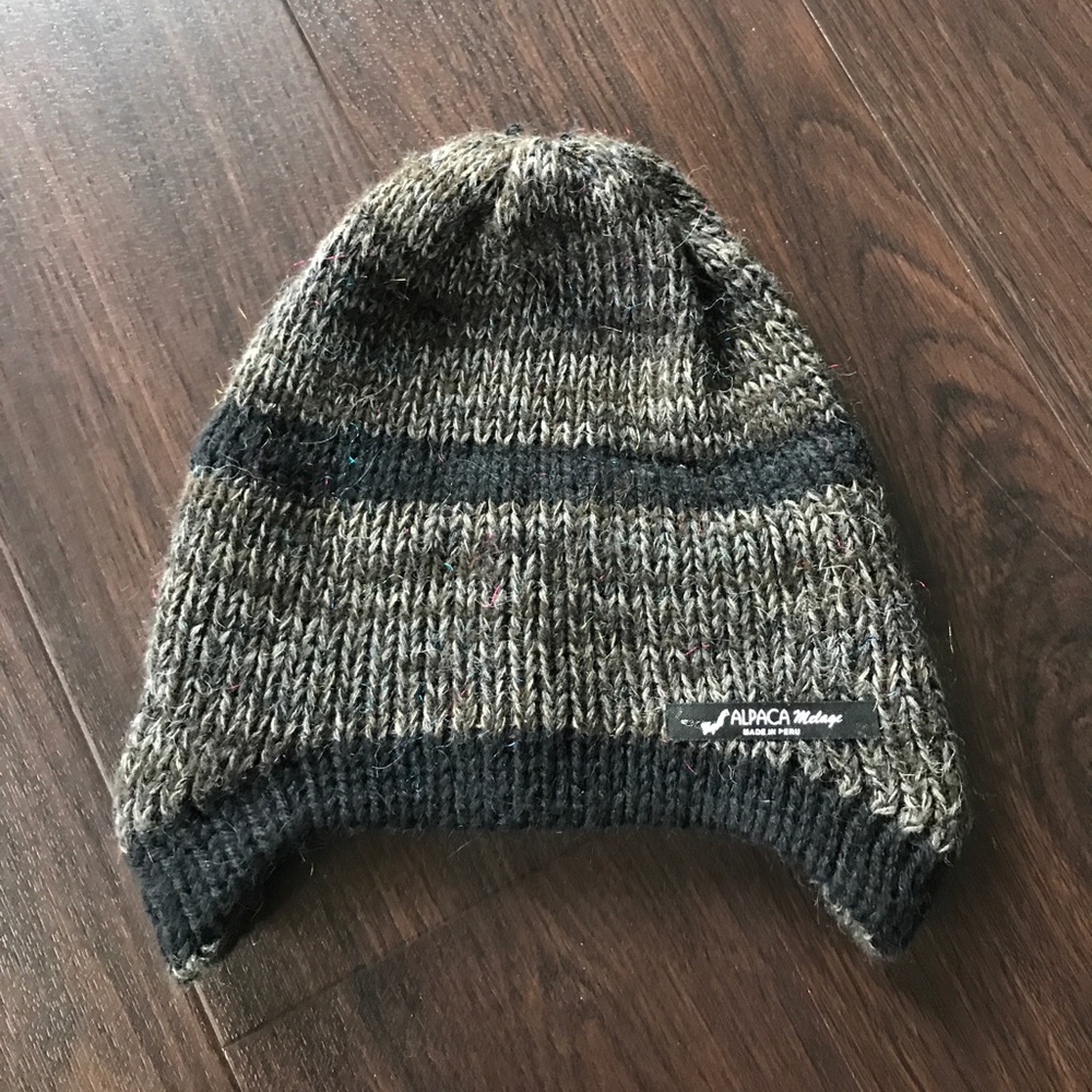 Alpaca Melage Beanie, Grey Beanie, Black Beanie