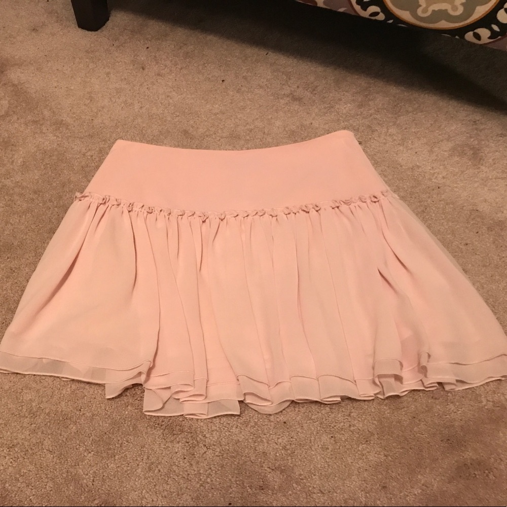 Adorable pink silk mini skirt!