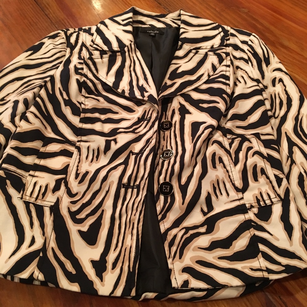Rafaella zebra print blazer. Size M.