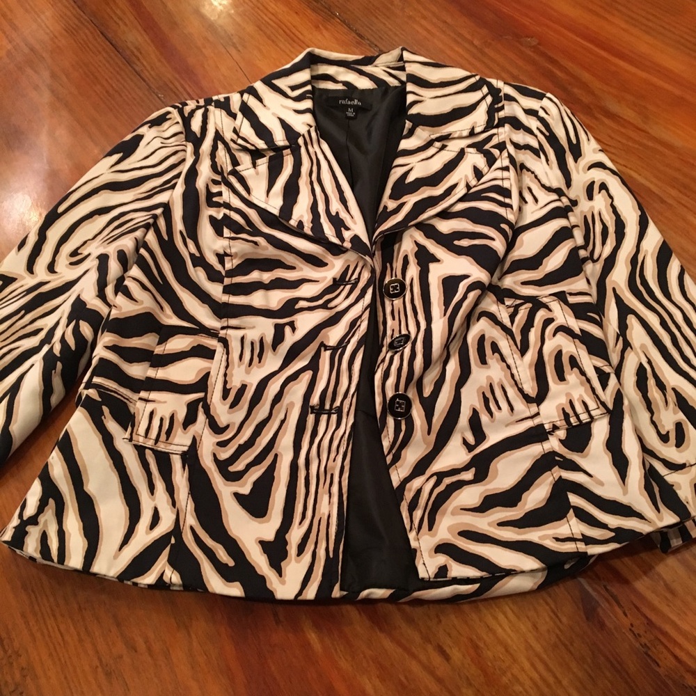 Rafaella zebra print blazer. Size M. - Picture 3 of 3