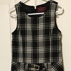Children’s Place Plaid Jumper, Black/Silver, 4