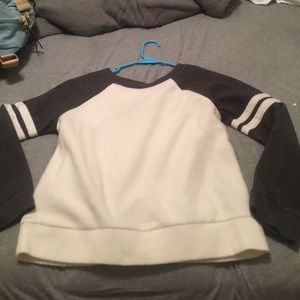 grey and white long sleeve