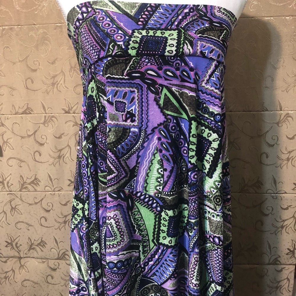 LuLaRoe Azure XL Purple Green Black Unique Design