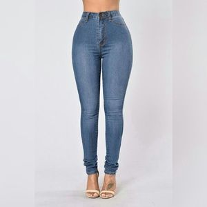 Super high rise waist waisted skinny jeans