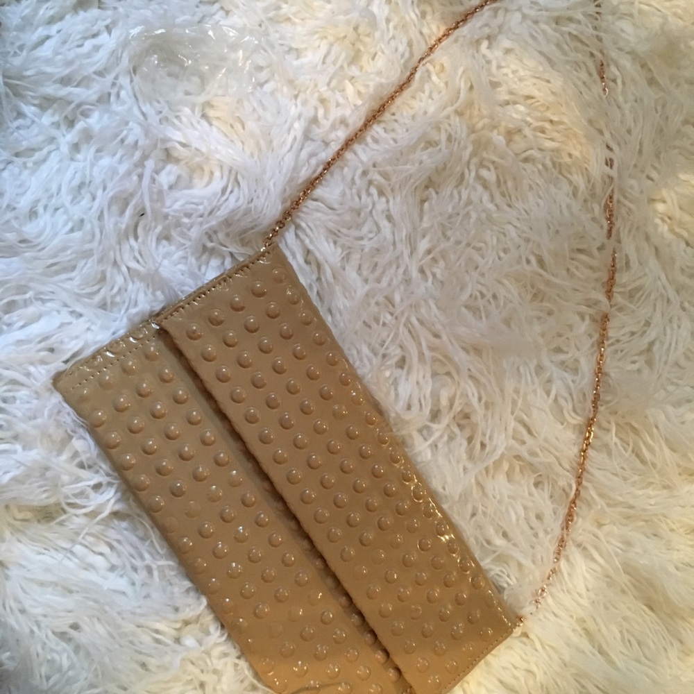 Nude Patent leather Clutch handbag