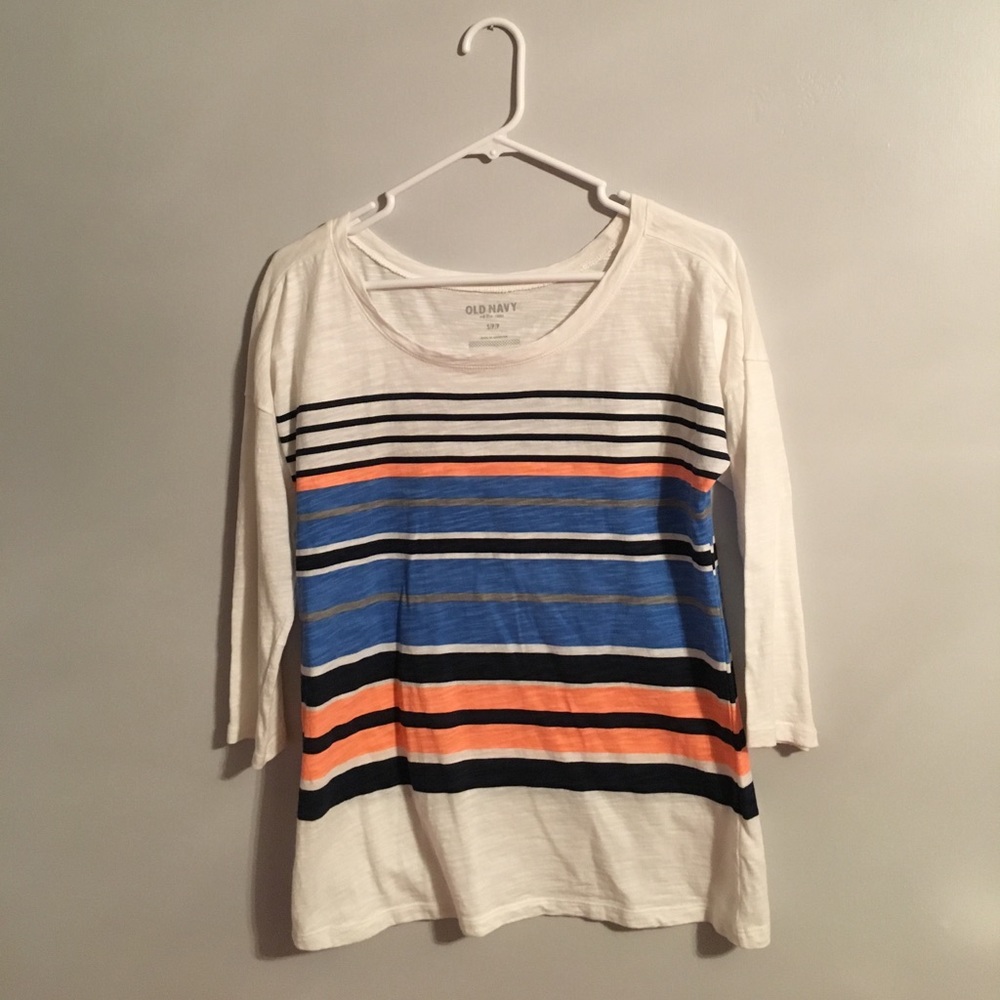 Striped Three-Quarter Length Top