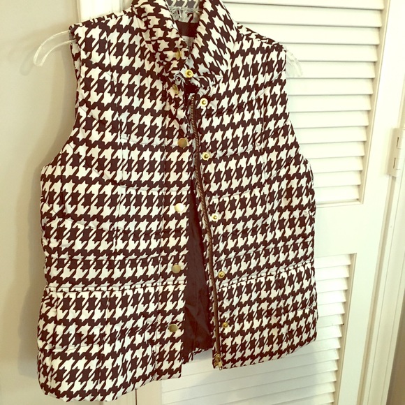 Houndstooth puffer vest SZ M petite - Picture 1 of 3
