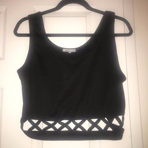 Charlotte Russe Black Crop Tank Top
