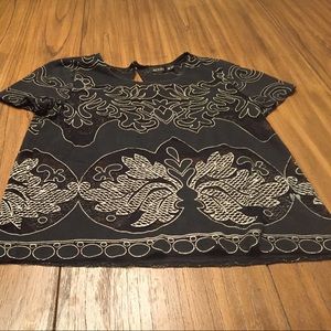 Lace and mesh blouse