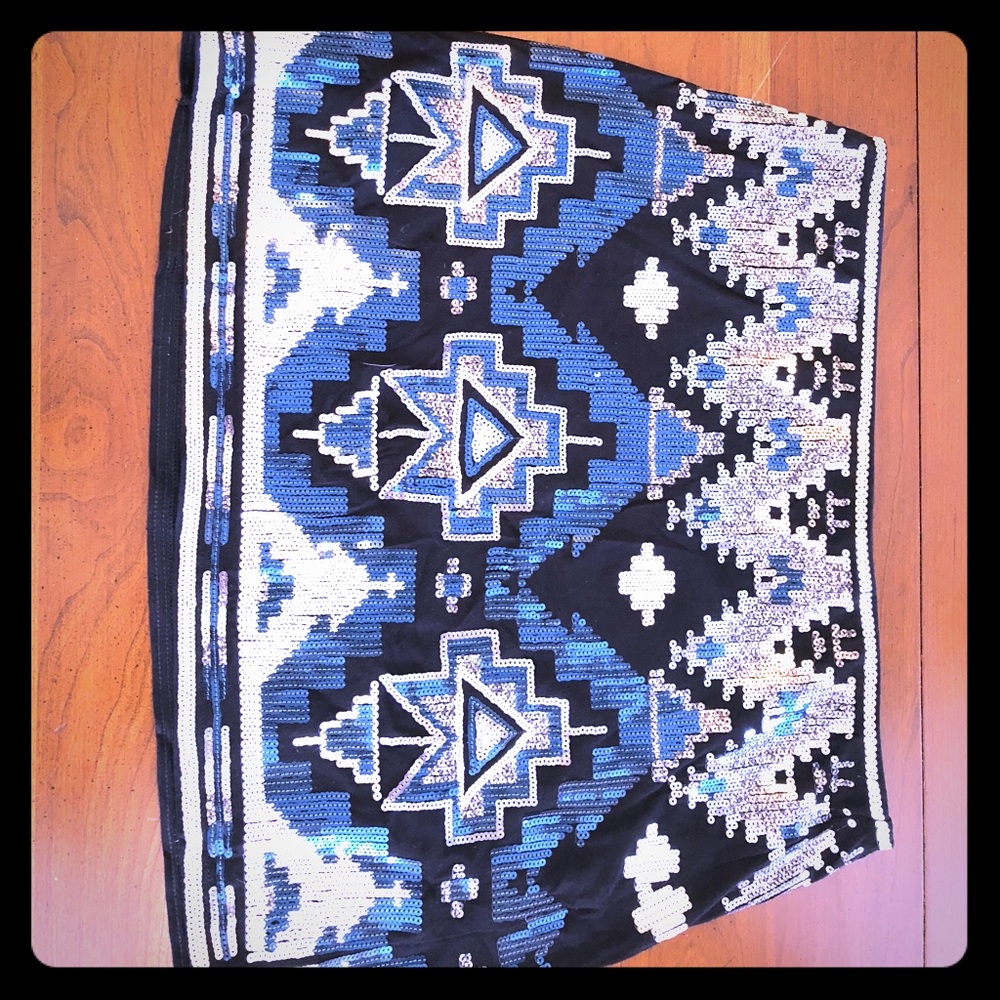 Express Azteca Sparkle Skirt