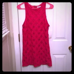 Lace shift mini dress