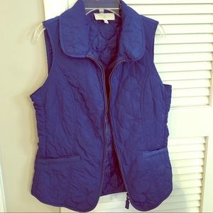 Petite Talbots quilted vest in royal blue