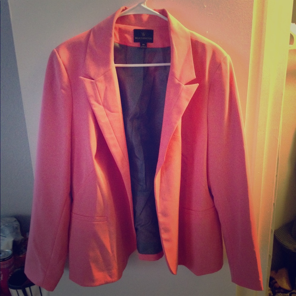 Coral plus size blazer jacket
