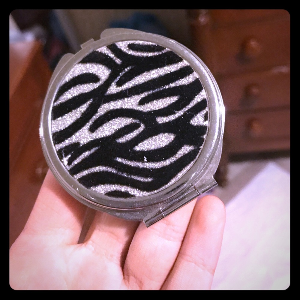 Black and white zebra print mirror