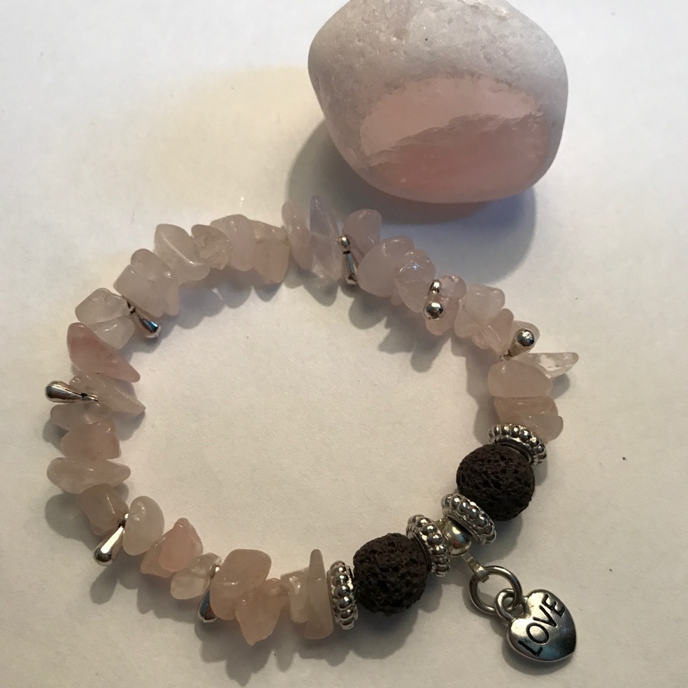 Aroma Therapy Rose Quartz Bracelet - Picture 1 of 4