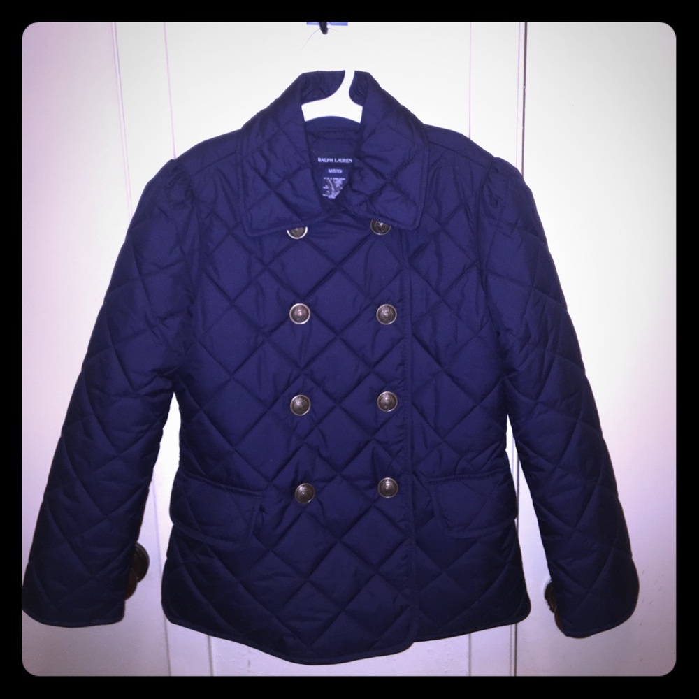 Ralph Lauren little girls navy blue coat. M (8-10)