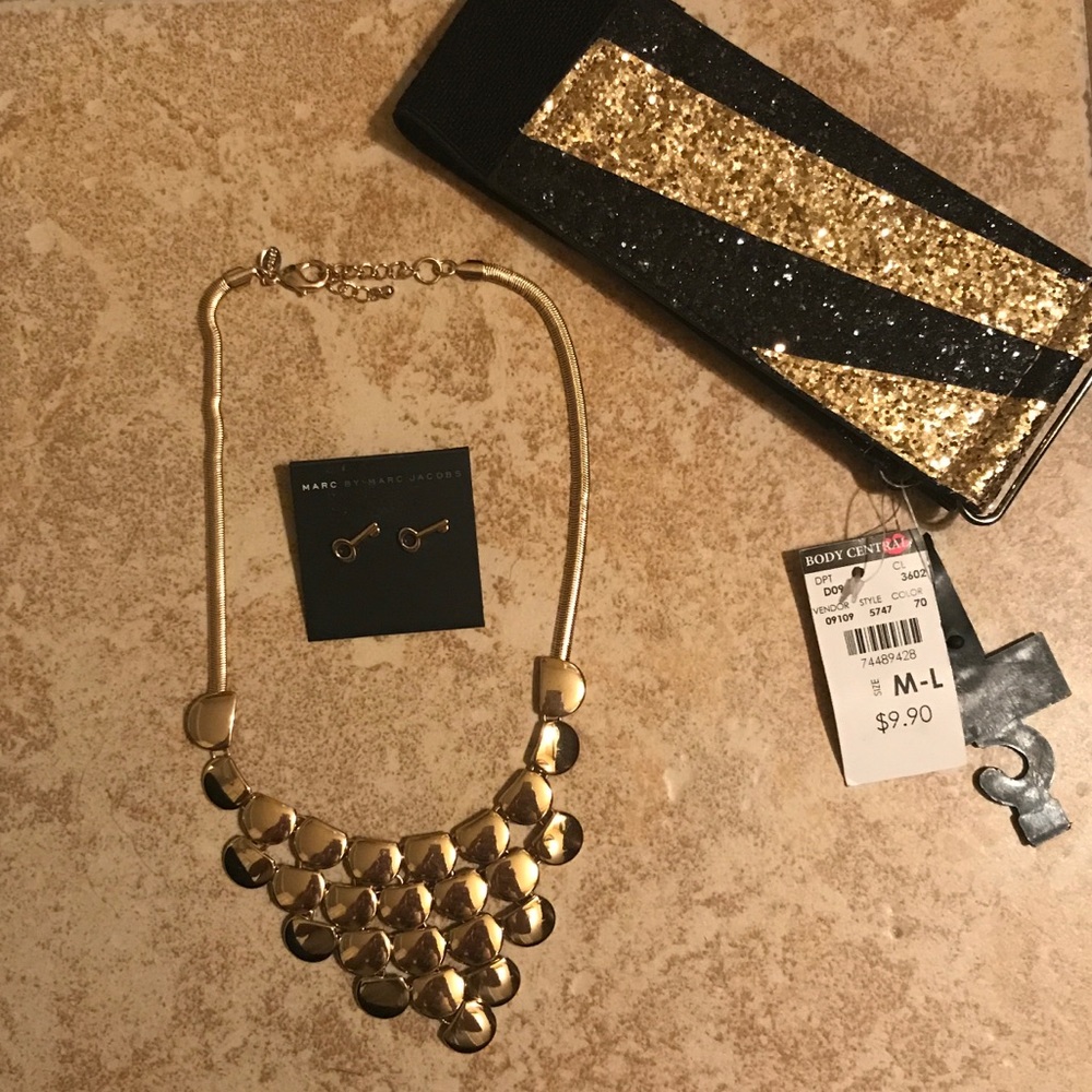 Necklace, Earrings, and Belt Bundle!