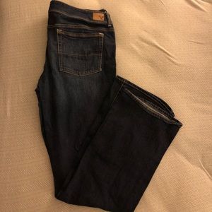Dark Washed Kick Boot Stretch American Eagle Jeans