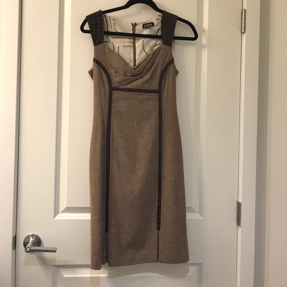 Brown wool Bebe dress size 4