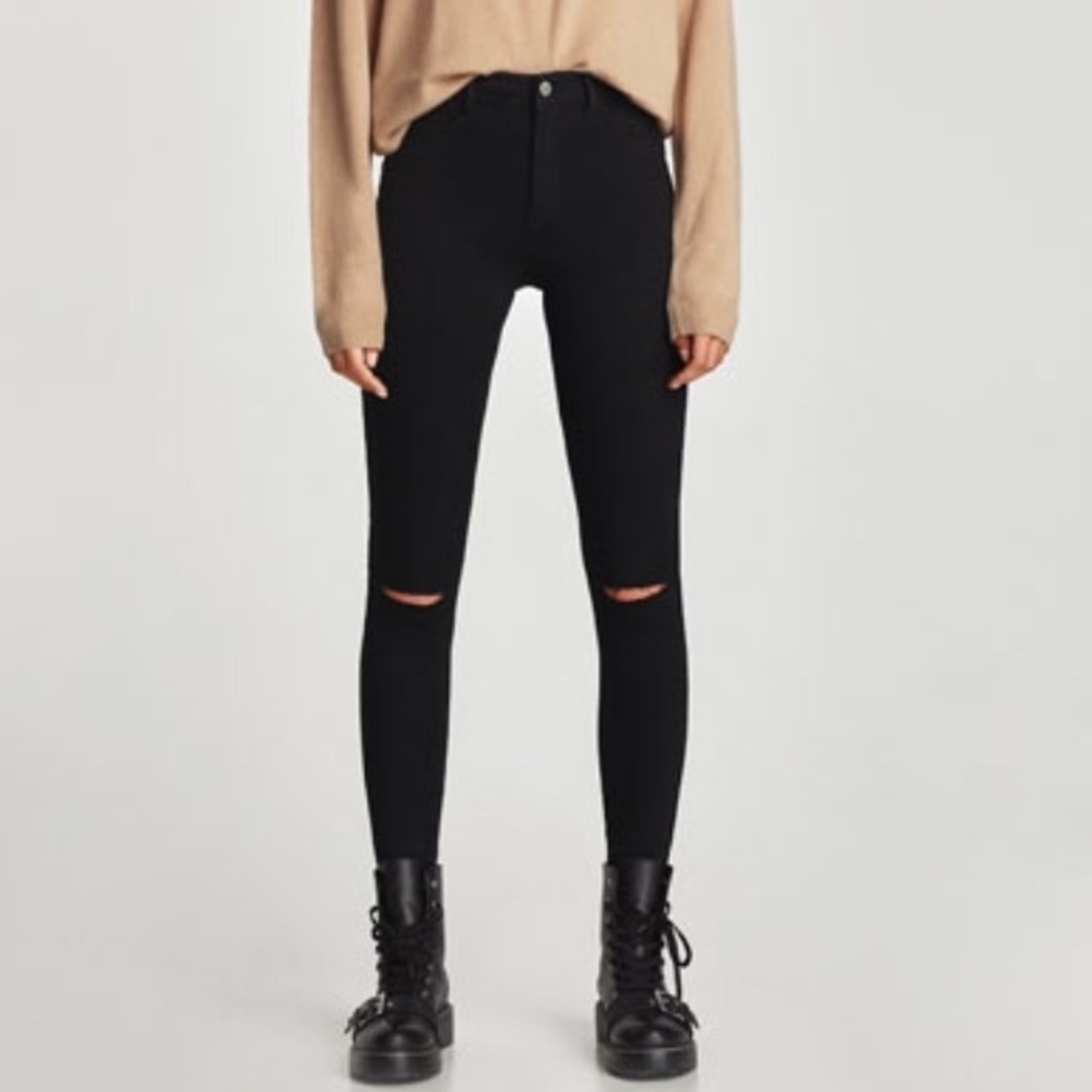 Zara Black High Waist Ankle Jeggings