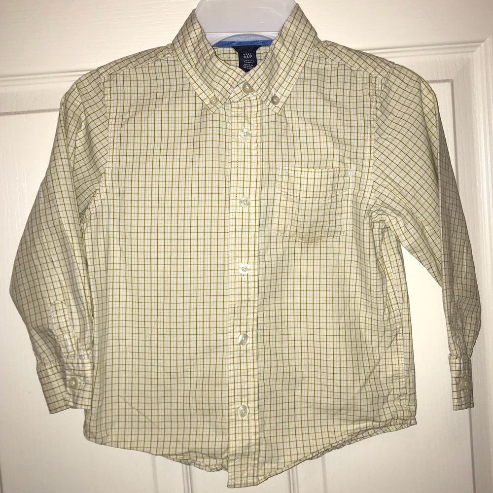 Yellow button down Baby Gap boys dress shirt