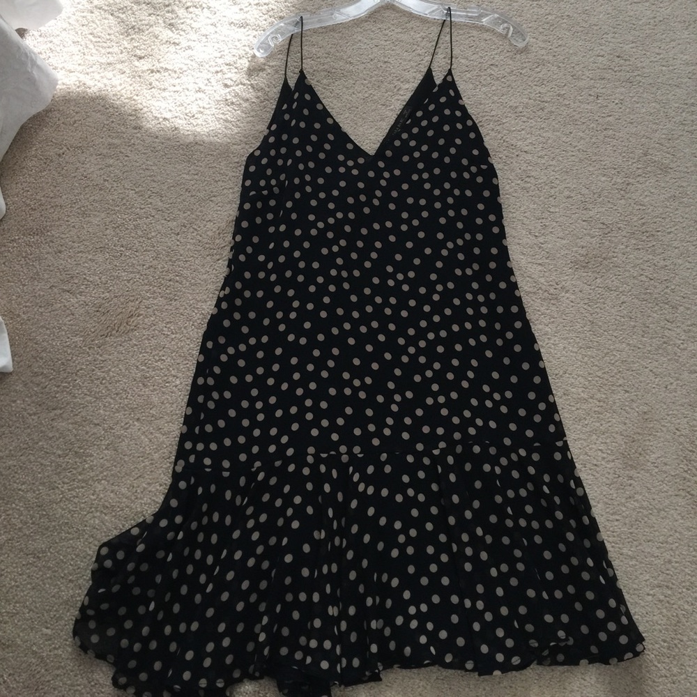 Black Polka Dot Strapless dress by Zara