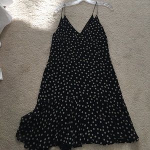 Black Polka Dot Strapless dress by Zara