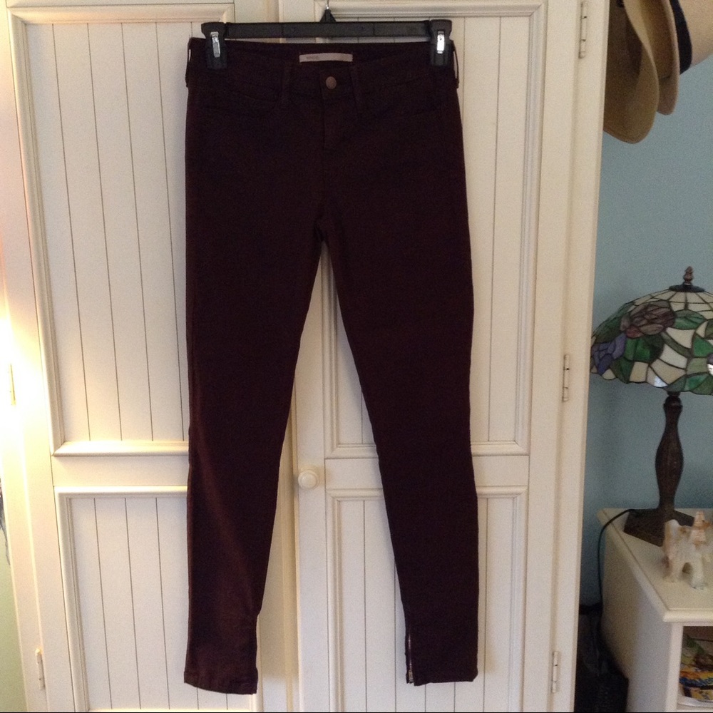 Vince burgundy skinny jeans