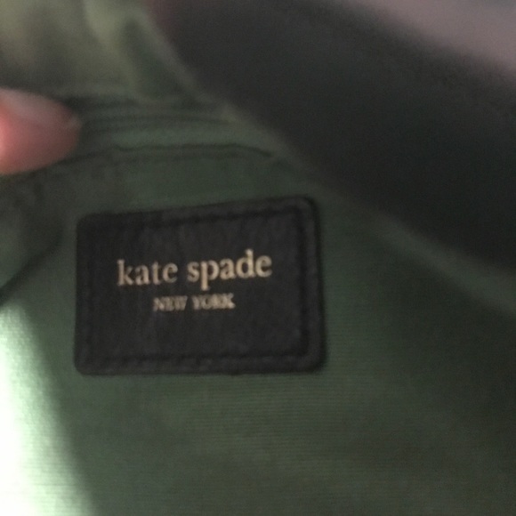 Auth Kate Spade black nylon clutch w chain strap - Picture 5 of 5