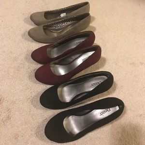 Shoes- Tan(9.5), Cranberry(9), Black(9)