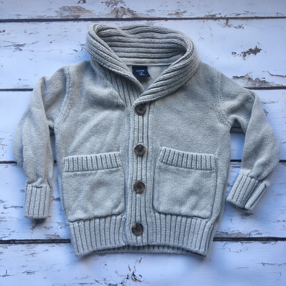 BabyGap grey knit cardigan. Size 2, runs small.